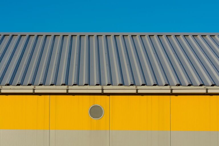 corrugated roof sheeting on a modern residential home