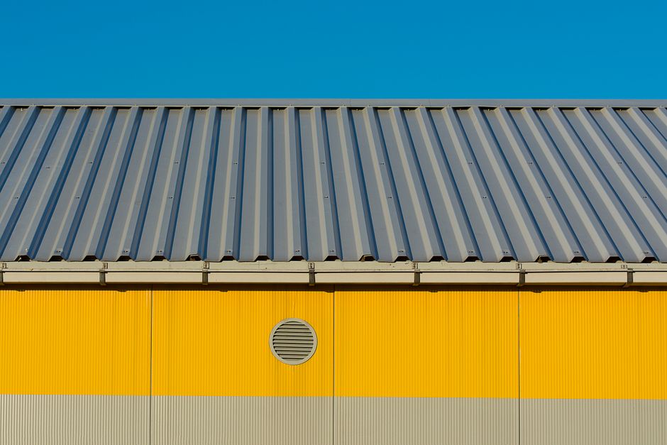corrugated roof sheeting on a modern residential home